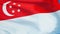 Singapore flag in slow motion seamlessly looped with alpha