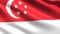 Singapore flag, with waving fabric texture