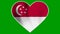 Singapore Heart Love Flag Loop - Realistic 4K flag waving in the wind