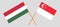 Singapore and Hungary. The Singaporean and Hungarian flags. Official colors. Correct proportion. Vector