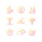 Singapore identity gradient linear vector icons set