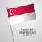Singapore Independence day typographic design with flag vector