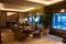 SINGAPORE - JULY 23rd, 2016: luxury Hotel room or suite with modern interior, a seating area and an awesome view of the