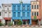 Singapore - June 10, 2018: Colorful Shophouses in Chinatown with