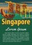 Singapore landmark brochure in typography vintage color design,advertising artwork