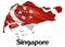 Singapore Map Flag. 3D rendering Singapore map and flag on Asia map. The national symbol of Singapore. Singaporeans flag on Asia