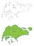 Singapore map vector illustration