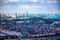 singapore - march 4, 2020: panoramic cityscape seaport of singapore city