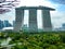 SINGAPORE - May 7, 2017: Marina Bay Sands hotel and gardens