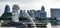Singapore Merlion park skyline with tall buildings like pan pacific, mandarin oriental, conrad, esplanade at Marina bay, Singapore