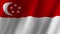 Singapore National Flag. Flag of Singapore footage video waving in wind.