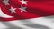 Singapore national flag footage. Singaporean waving country flag on wind