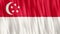 Singapore National Flag. Seamless loop animation closeup waving.
