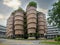 SINGAPORE - NOV 24, 2018: The Hive at Nanyang Technological University NTU. The building was awarded the Green Mark Platinum in