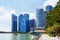 SINGAPORE-November 26, 2019: Skyline of Various International Banks Skyscrapers in Finance District