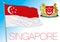 Singapore official national flag and coat of arms, asia