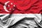 Singapore realistic flag illustration.