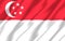 Singapore realistic flag illustration.