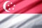 Singapore realistic flag illustration.