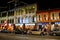 Singapore Shophouse Restaurants and Residential Apartments Night Shot