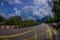 SINGAPORE, SINGAPORE - FEBRUARY 01, 2018: Beautiful outdoor view of Marina Bay Sand with a long highway, with huge