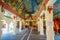 SINGAPORE, SINGAPORE - JANUARY 30. 2018: Unidentified people walking inside of a building Sri Mariamman Hindu Temple in