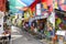 Singapore, Singapore - January 30, 2019 : Haji Lane is the Kampong Glam quarter famous for its cafes, restaurants and shops