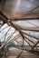 SINGAPORE, SINGAPORE - MARCH 2019: Detail of the High Tech pedestrian Helix Bridge with DNA structures in Singapore