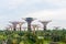 Singapore, Singapore - September 20, 2014: Flower Dome and Super tree at Garden by the bay