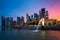 Singapore skyline, Marina bay and Merlion fountain