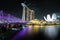 Singapore skyline, Singapore Marina bay at night, Singapore city