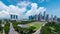 Singapore Skyline and view of skyscrapers on Marina Bay at twili