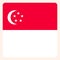 Singapore square flag button, social media communication sign,