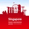 Singapore travel destination grand vector illustration.