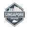 Singapore Travel Stamp. Icon Skyline City Design Vector. Seal Passport Mark.