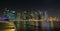 Singapore, waterfront skyline viewed at night