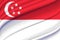 Singapore waving flag illustration.