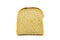 A singel slice of toast isolated