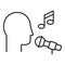 Singer microphone icon, outline style