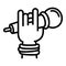 Singer microphone icon, outline style