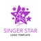 Singer star logo with microphone silhouette