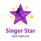 Singer star purple and yellow logo