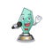 Singing acrylic trophy mascot on a cartoon