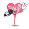 Singing ballon heart mascot cartoon