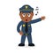 Singing Black Policeman Cartoon Character