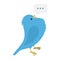 Singing blue bird illustration