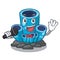 Singing blue sponge coral isolated the mascot
