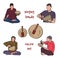 Singing bowls musician set