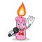 Singing candle character cartoon style