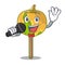 Singing candy apple mascot cartoon